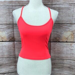 Victorias Secret On Point Cropped Cami Tank Coral Blaze Size XS